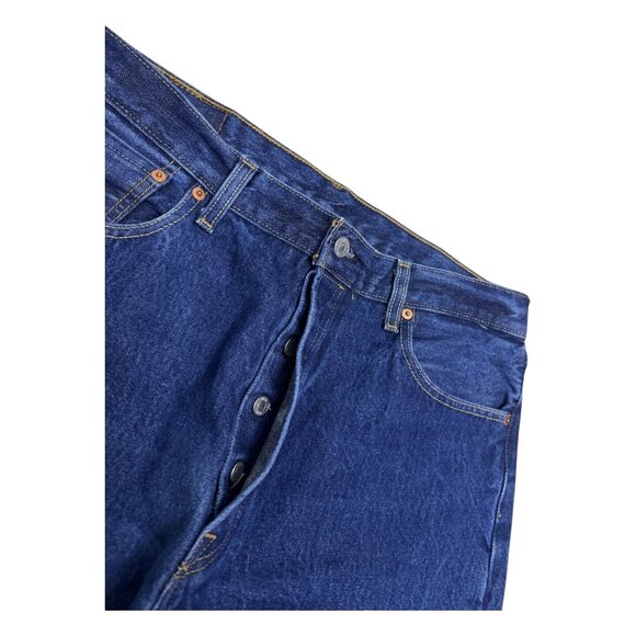 LEVIS 501 Relaxed Straight Leg Casual Designer Denim Pants Jeans Mens 36x38 - Picture 5 of 7